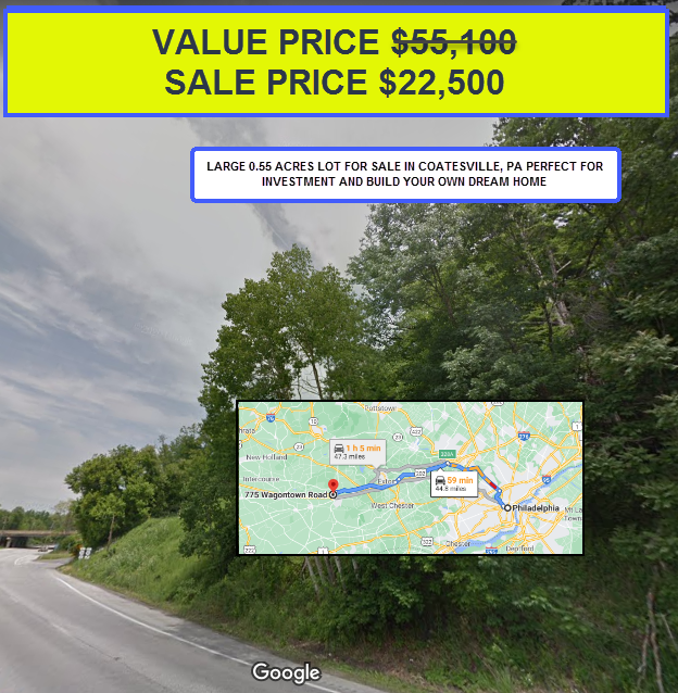 LARGE 0.55 ACRE LOT FOR SALE IN COATESVILLE, PA PERFECT FOR INVESTMENT